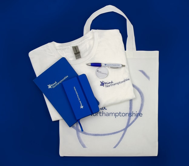Northanptonshire Mind branded merchandise printed and sourced by PDS